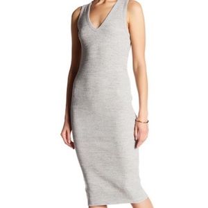 James Perse ribbed knit v neck dress